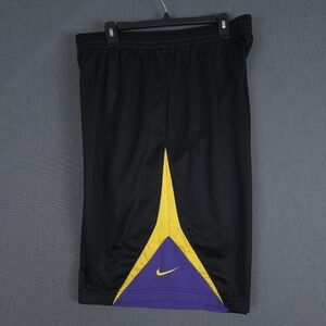 Nike Baggy Basketball Shorts Mens 2XL Black Yellow Purple Adam Sandler Laker XXL